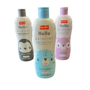 Fisher-Price Hello Bathtime Baby Shampoo Body Wash and Lotion Set 10oz 3 Pack